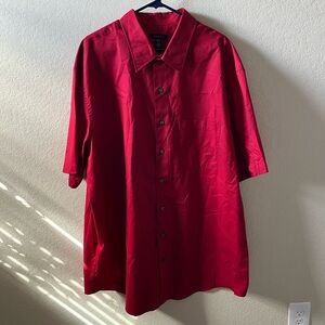 Van Heusen Men’s Button-Down Shirt | 2XLT | Red | Short Sleeve | Like New